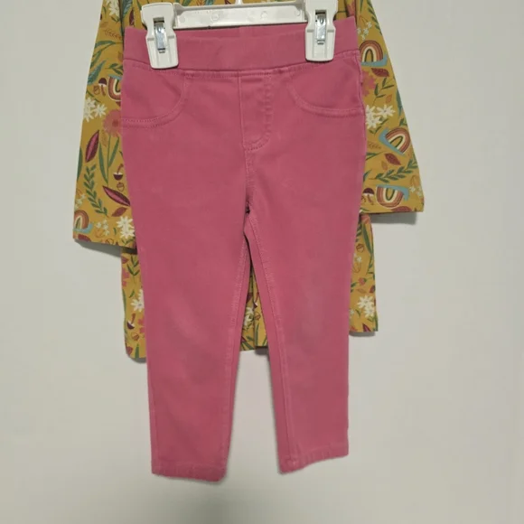 Toddler Girl 2T Fall Dress Mustard Yellow/ Pants - Picture 4 of 13